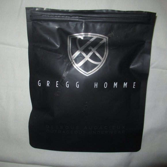 NWT Gregg Homme Crave Black Faux Leather Thong, Size S - Picture 4 of 6